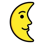 Last Quarter Moon Face SVG Icon